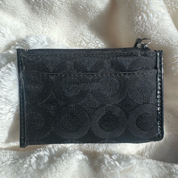 Coach Black Signature C Canvas Coin Purse/Card Holder - Picture 4 of 7